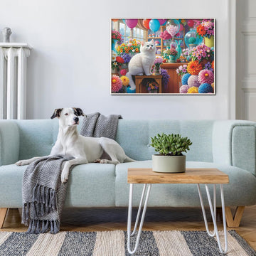 Gato entre flores rompecabezas rompecabezas 1000 piezas